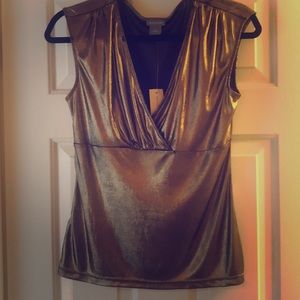 NWT Ann Taylor gold blouse